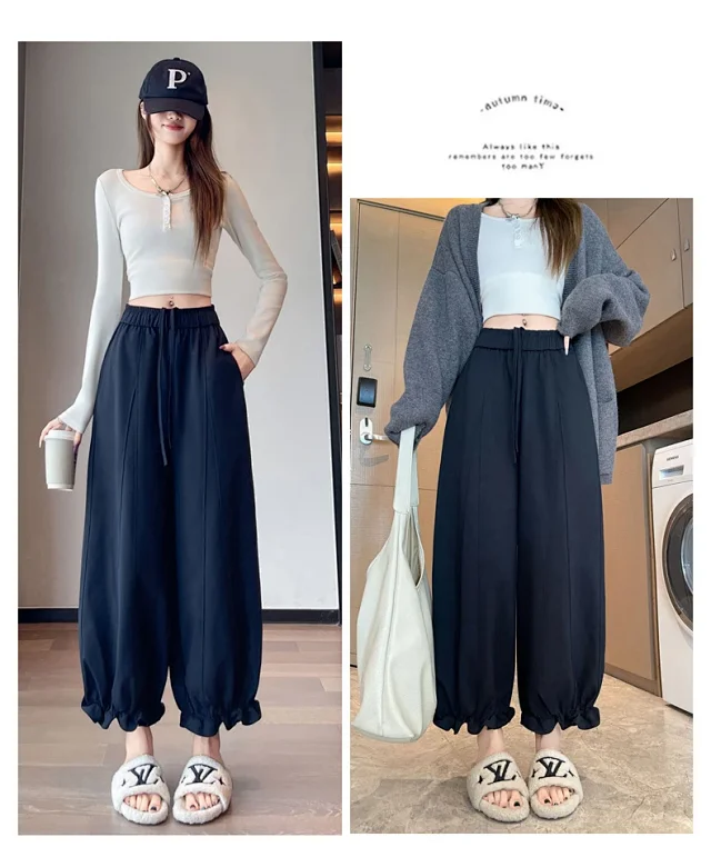 High-Waist Slimming 9/10 Casual Pants for Women 2025 Autumn New Detail