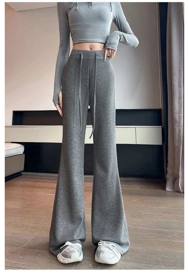 2025 Early Autumn Air Cotton Flared Pants Detail