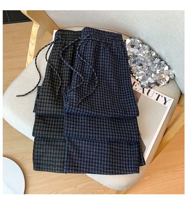 Plaid Wide - leg Pants for Women Detail