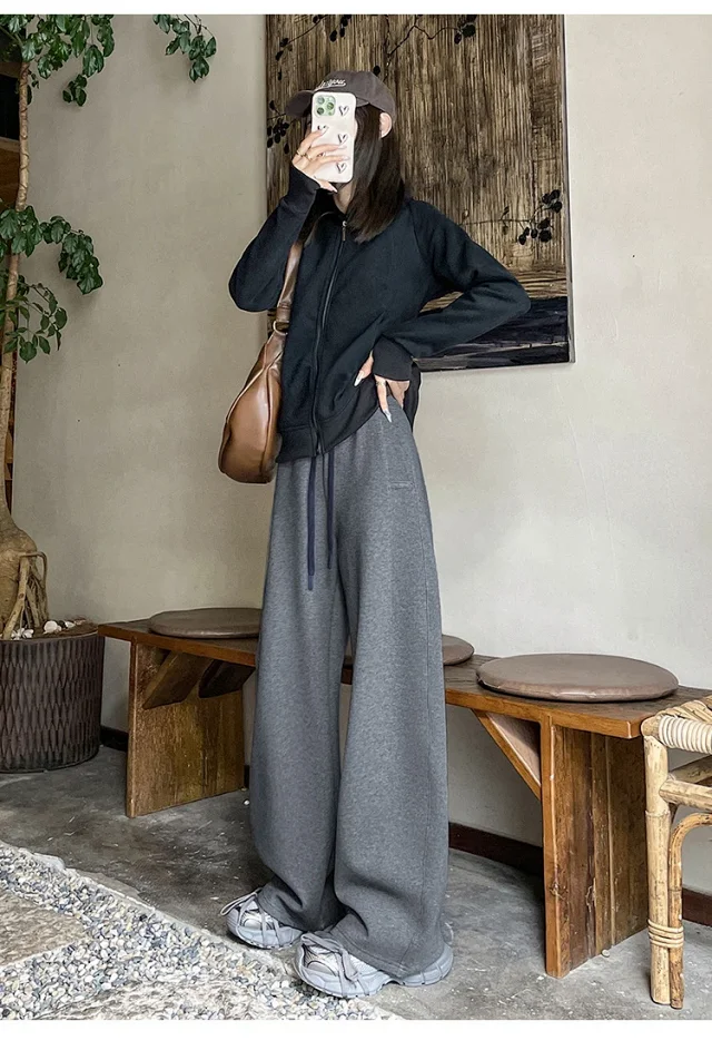 2025 Fall New American Slimming Deconstructed Casual Sweatpants for Women Detail