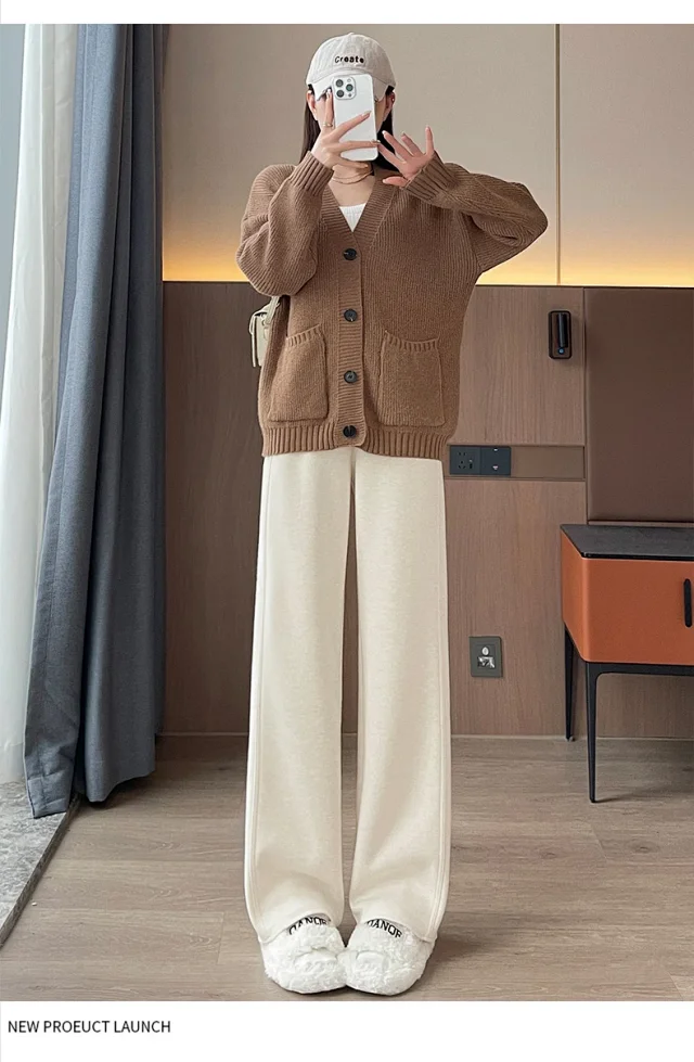 Women's Cashmere Wide - Leg Pants 2025 A/W Detail