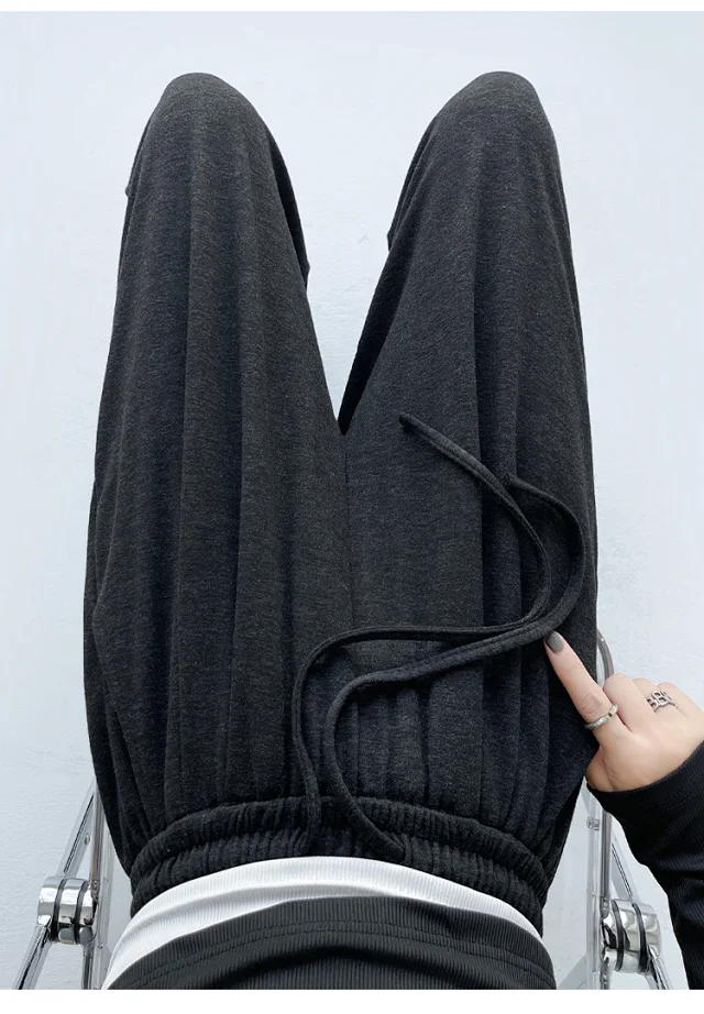 Sheep Cashmere Loose Wide-leg Pants Detail