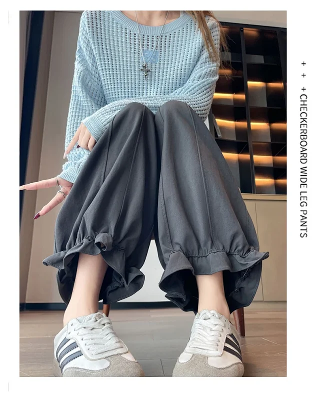 High-Waist Slimming 9/10 Casual Pants for Women 2025 Autumn New Detail