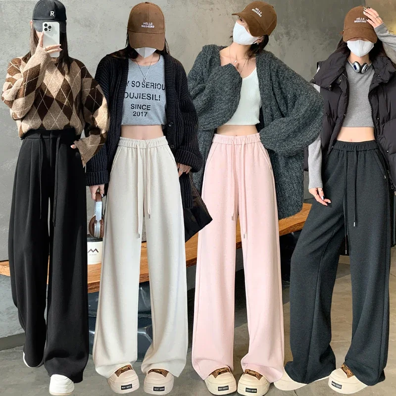 Fluffy Cloudy Lazy Soft Cashmere Wide-Leg Pants for Women