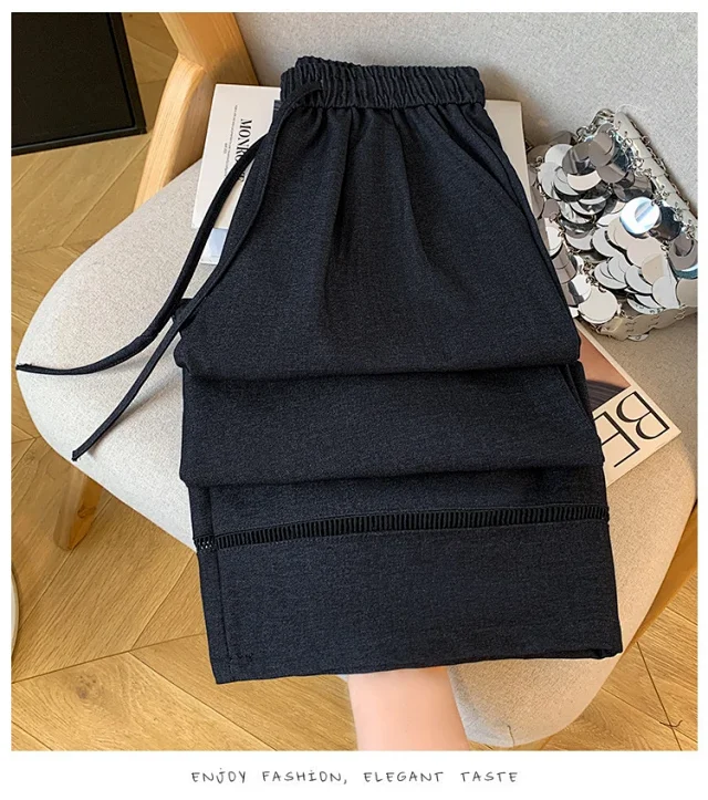 2025 Fall Thickened Tencel Hollow Straight Pants Detail