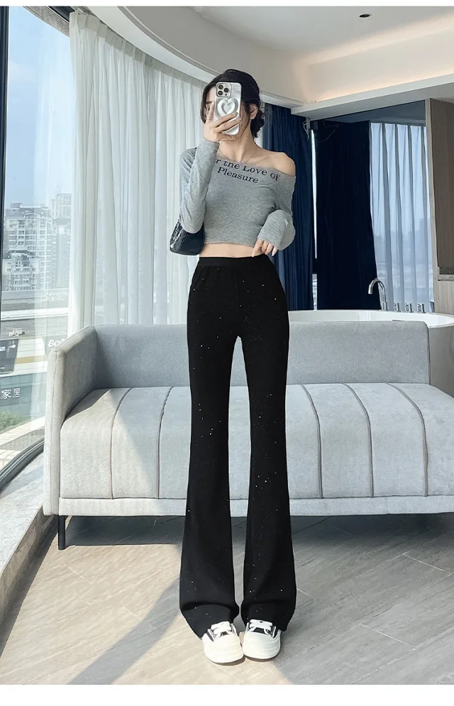 2025 Fall Women's Micro Flared Trousers Detail