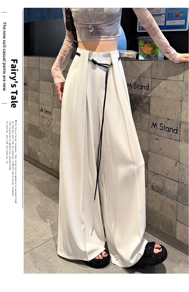 2025 Fall New Arrival: High-Waisted Wide-Leg Trousers for Women Detail
