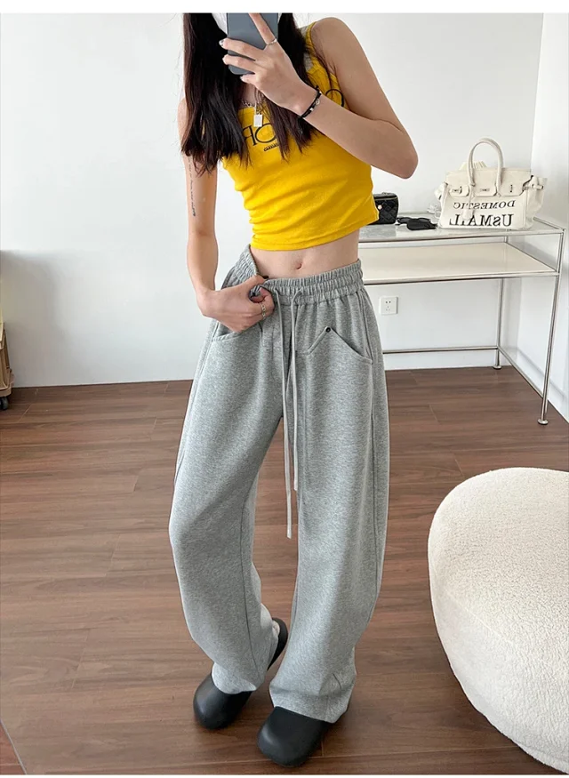 2025 New Fall Banana Pants for Petite Women - Cream High - Waist Wide - Leg Detail