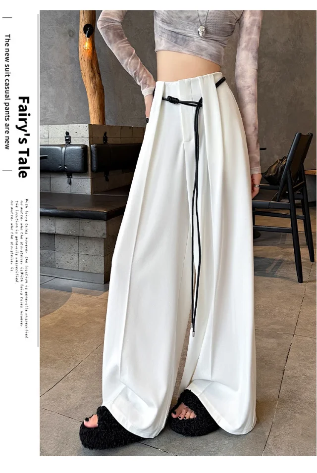 2025 Fall New Arrival: High-Waisted Wide-Leg Trousers for Women Detail
