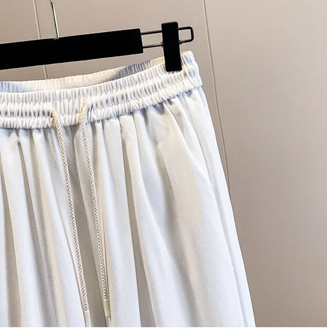 Lace - Trimmed Tencel Denim Wide - Leg Pants Detail