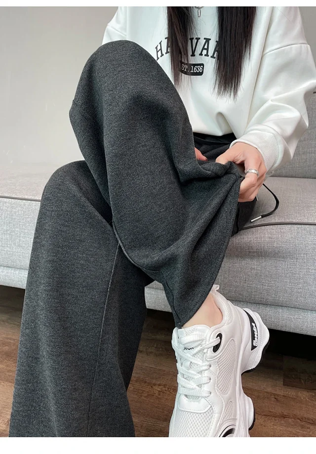 High-waist Drawstring Wide-leg Pants Detail