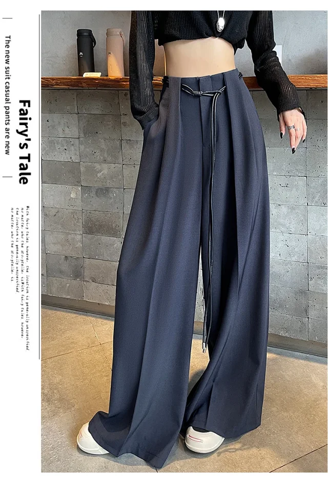 2025 Fall New Arrival: High-Waisted Wide-Leg Trousers for Women Detail