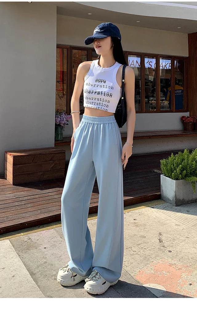 2025 Women's Slim Fit High - Waist Wide - Leg Pants Detail