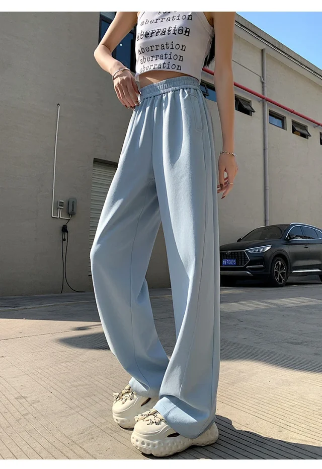 2025 Women's Slim Fit High - Waist Wide - Leg Pants Detail