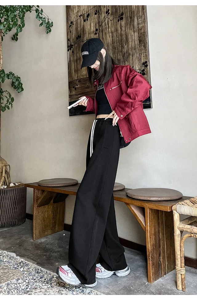 2025 Fall New American Slimming Deconstructed Casual Sweatpants for Women Detail