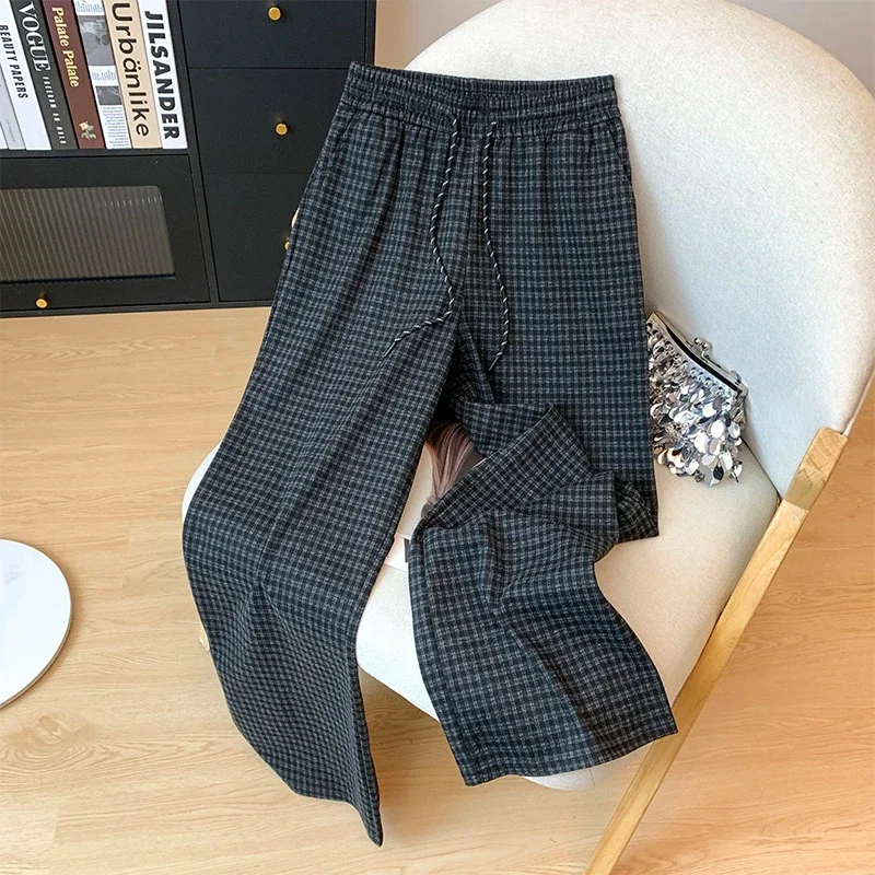 Plaid Wide - leg Pants for Women