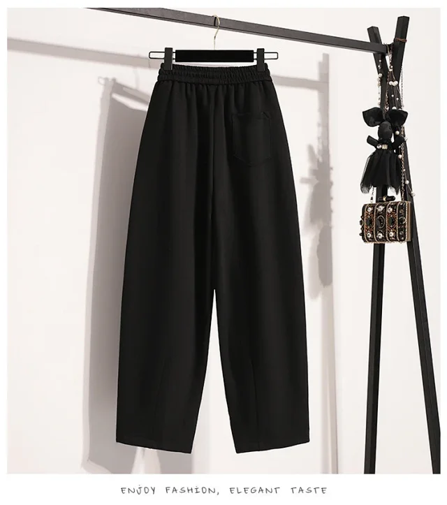 European Style Wide-Leg Sweatpants Detail