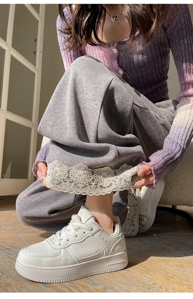 Autumn New Lace Wide-Leg Pants for Women Detail