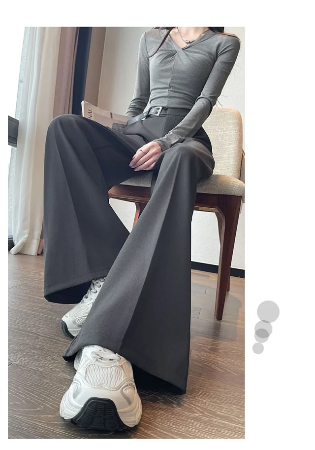 2025 Fall Old Money Style Wide-Leg Trousers Detail