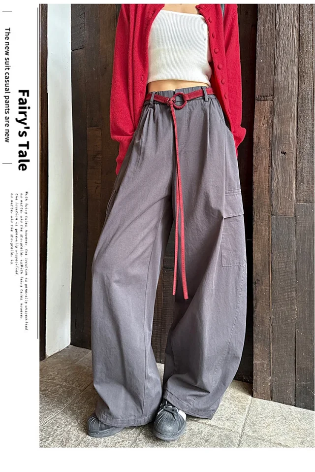 American High-waisted Slimming Cargo Pants Detail