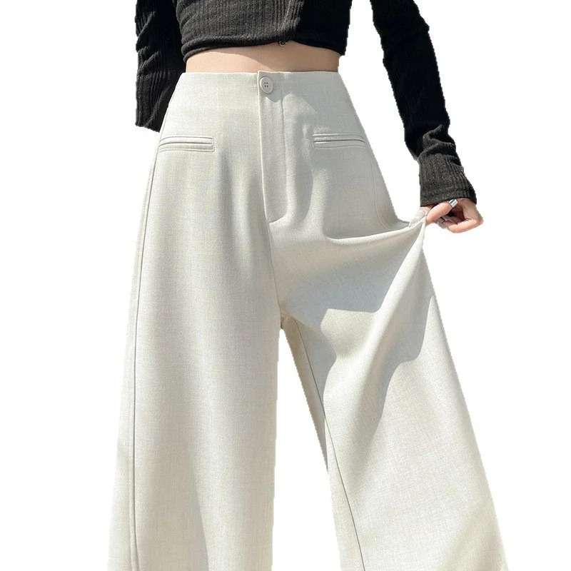 Women's Grey Wide - leg Suit Pants 2025