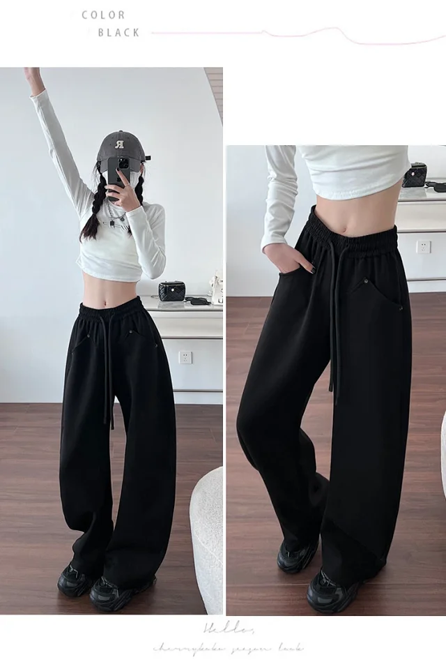 2025 New Fall Banana Pants for Petite Women - Cream High - Waist Wide - Leg Detail