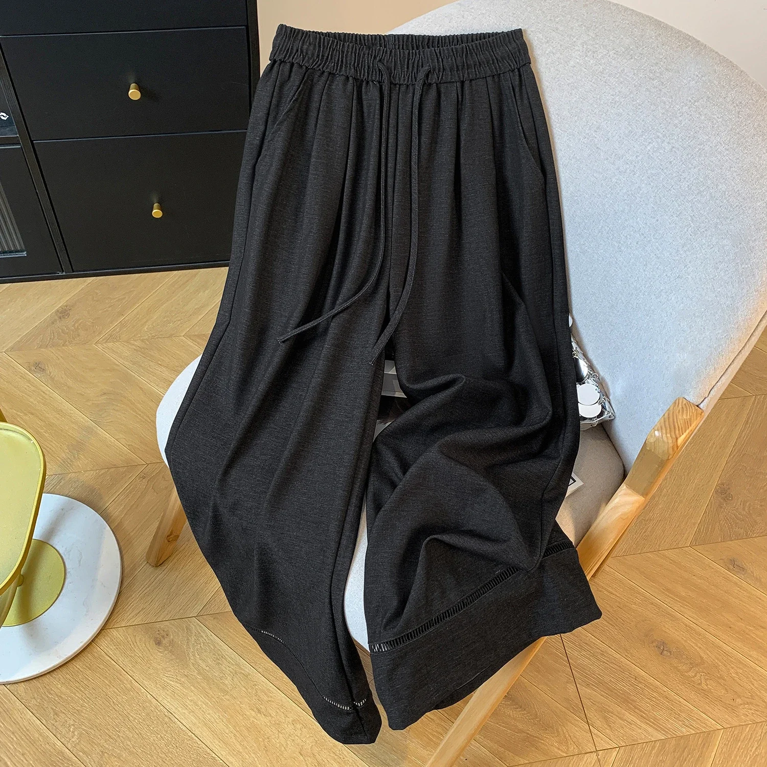 2025 Fall Thickened Tencel Hollow Straight Pants