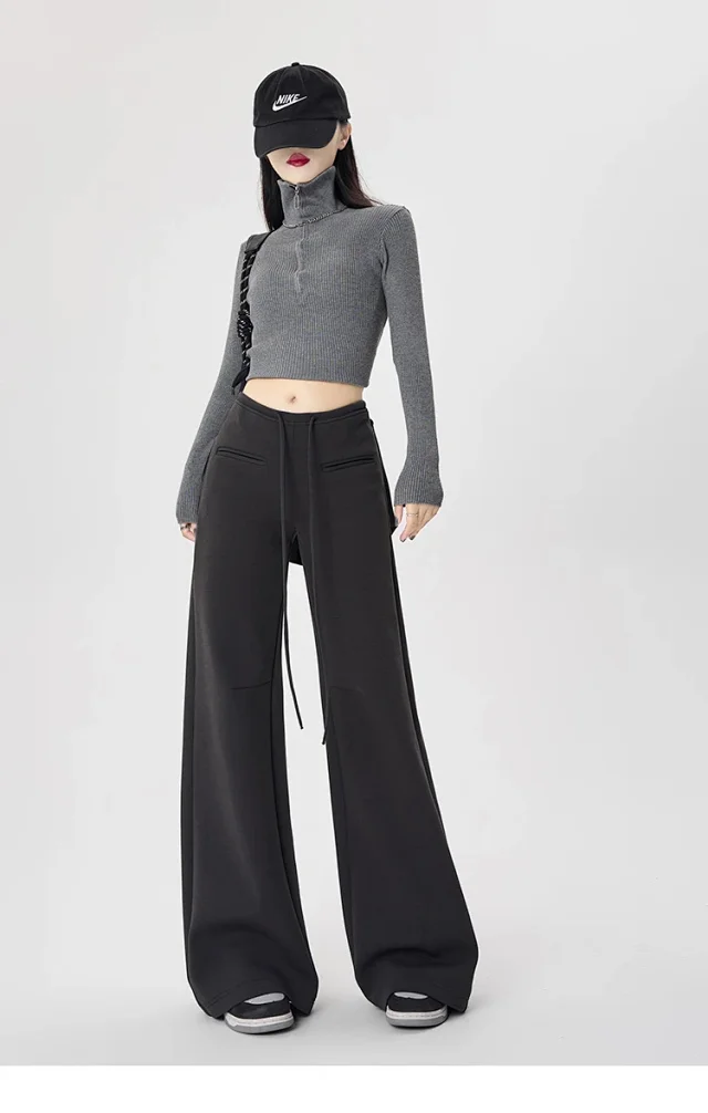 2025 Fall New American Hot Girl Wide-Leg Pants Detail