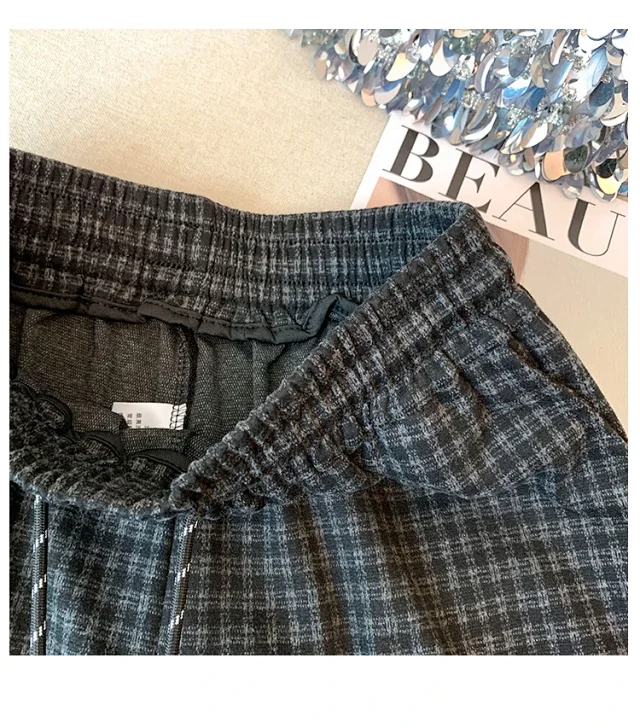 Plaid Wide - leg Pants for Women Detail