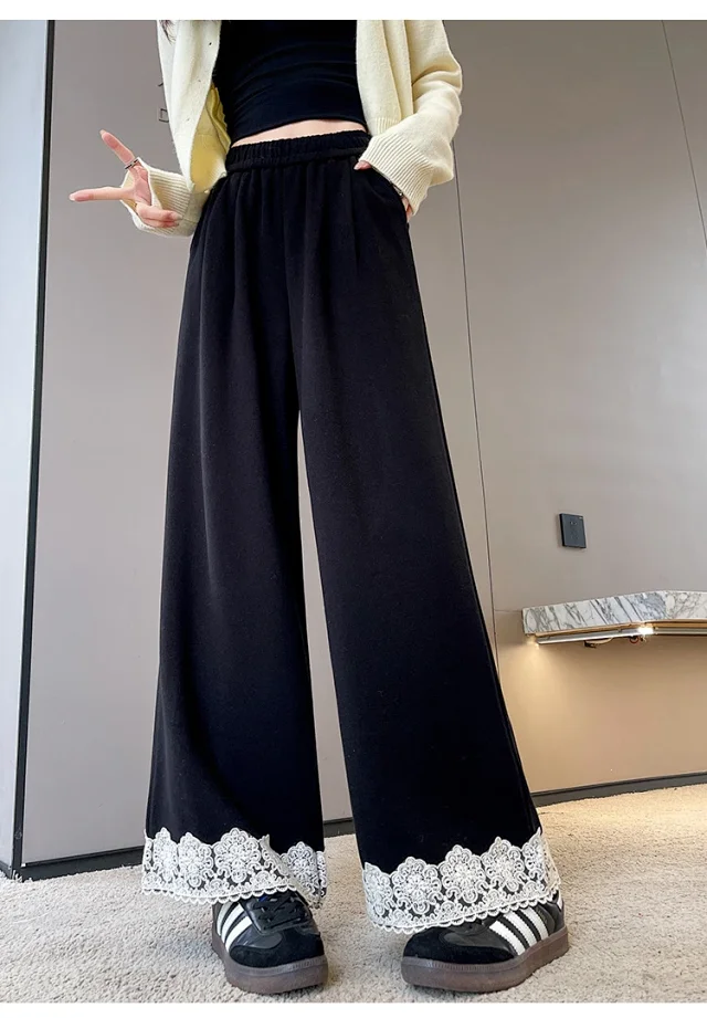 Autumn New Lace Wide-Leg Pants for Women Detail