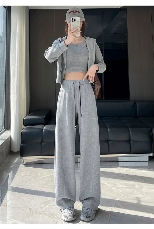 Korean-style Loose Straight Leg Pants 2025 Fall Detail