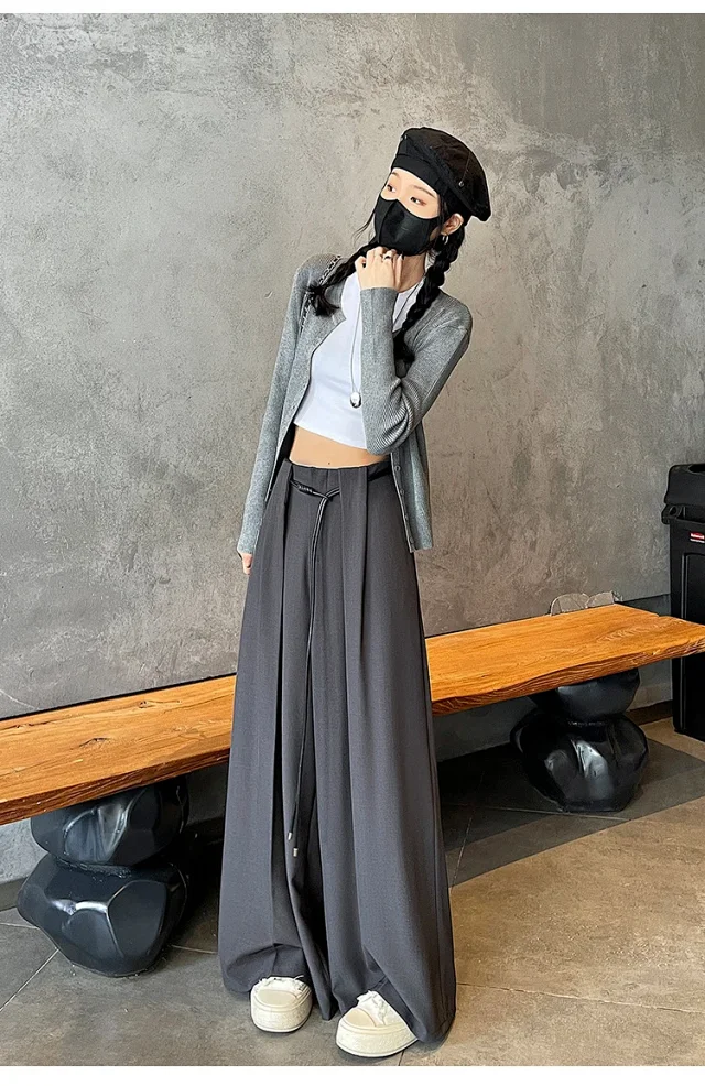 2025 Fall New Arrival: High-Waisted Wide-Leg Trousers for Women Detail