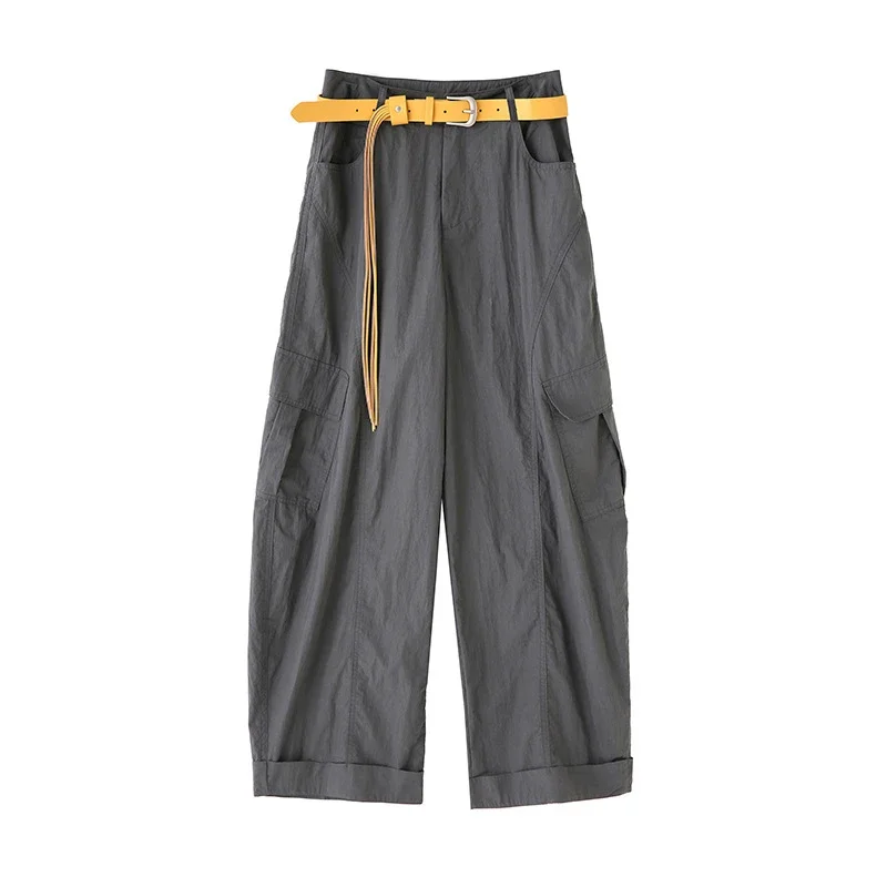 American Style High-Waist Cargo Pants for Women
