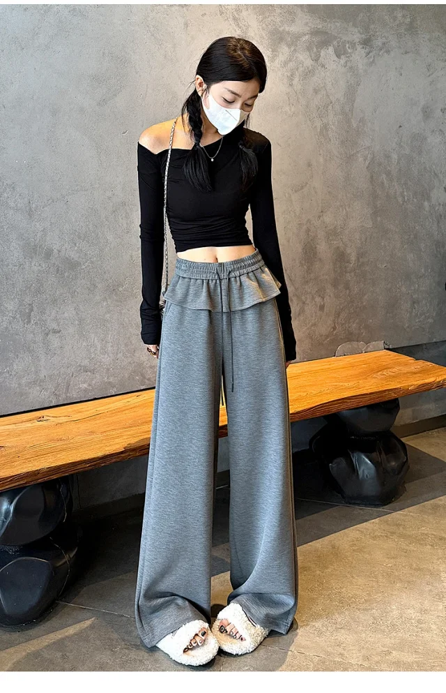 2025 Fall Women's Relaxed Fit Ballet-style Sweatpants Detail