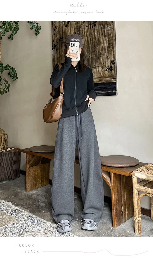 2025 Fall New American Slimming Deconstructed Casual Sweatpants for Women Detail