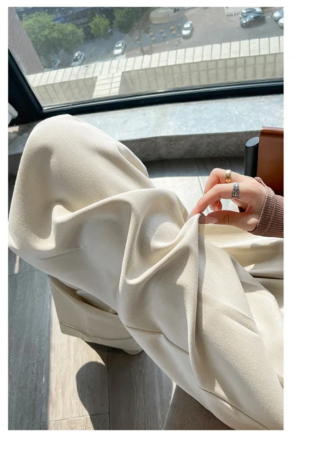2025 Fall Women's Washable Cotton Hollow Wide - leg Pants Detail