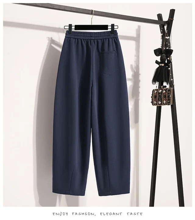 European Style Wide-Leg Sweatpants Detail
