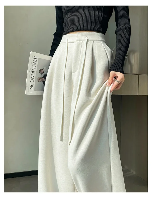 2025 Fall/Winter Women's Glutinous Rice Cashmere WideLeg Pants Detail
