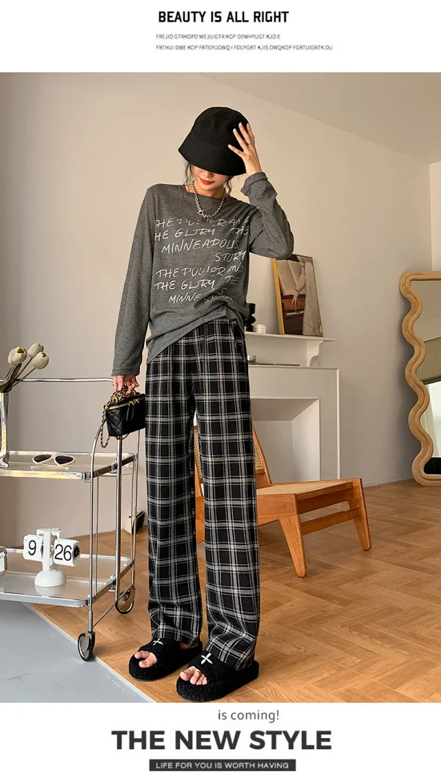 American Checkered Women's Trousers Detail