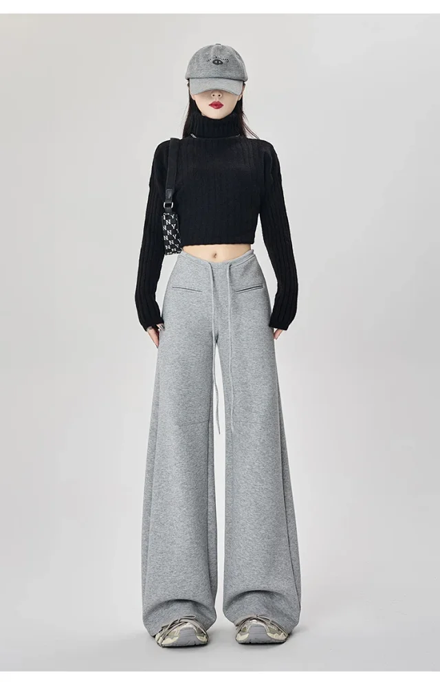 2025 Fall New American Hot Girl Wide-Leg Pants Detail