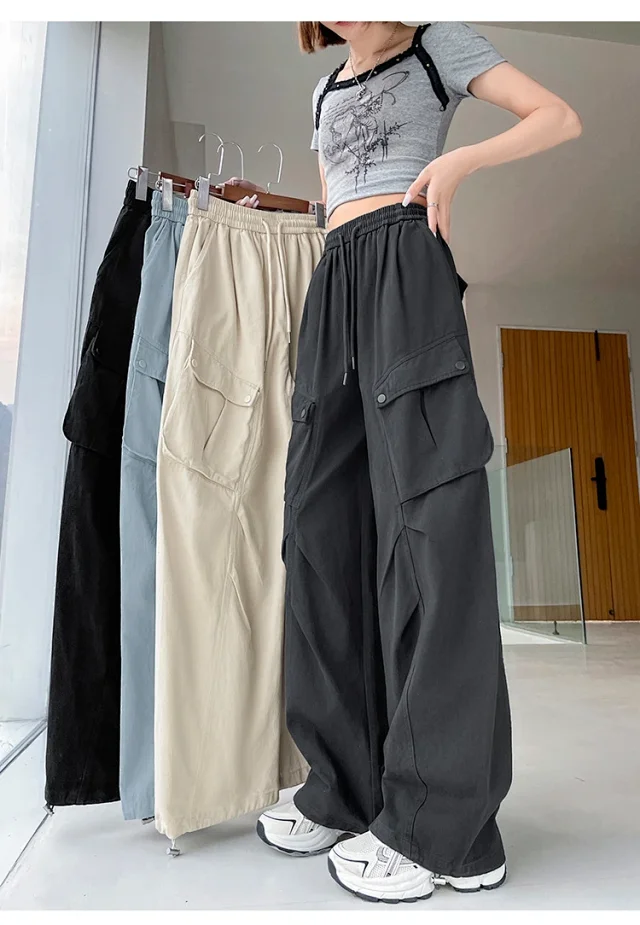 2025 Fall Women's Cargo Pants (High - waist Wide - leg) Detail