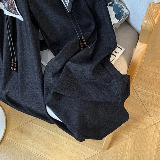 2025 Fall New Loose Scarf Belt Wide-leg Pants Detail
