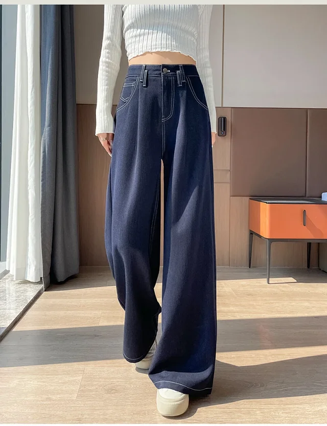 Women's Soft Denim Wide-Leg Pants Detail