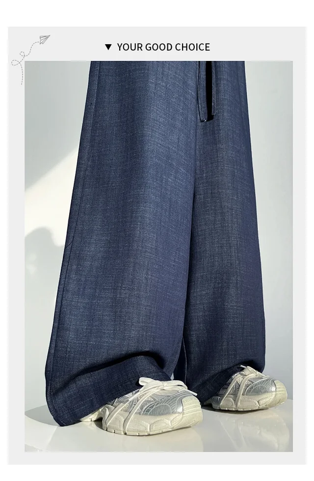 Women's Wide-Leg Denim Pants Detail