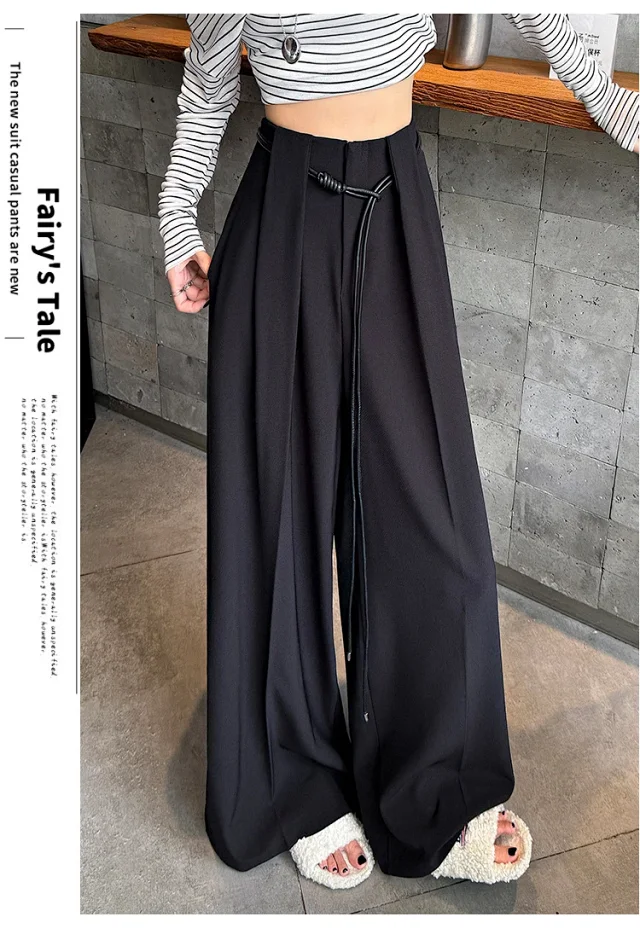 2025 Fall New Arrival: High-Waisted Wide-Leg Trousers for Women Detail