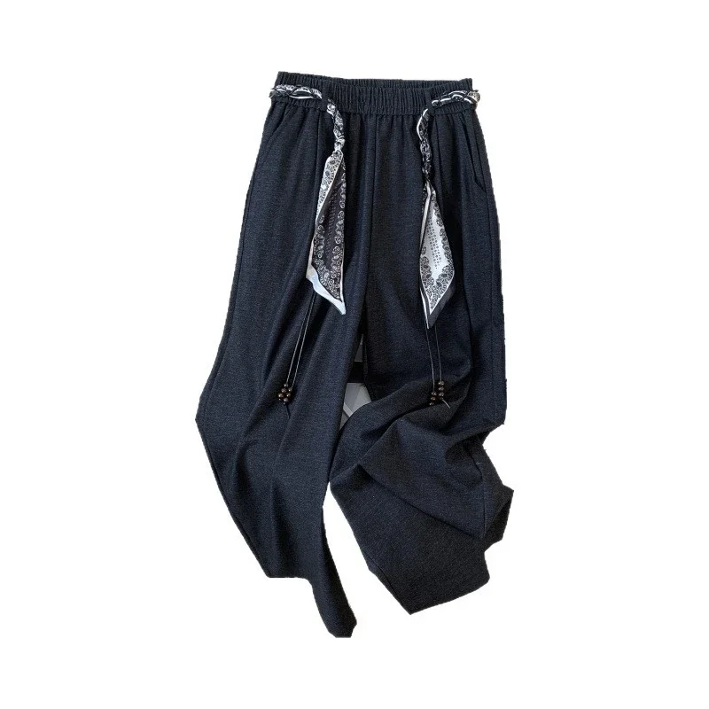 2025 Fall New Loose Scarf Belt Wide-leg Pants