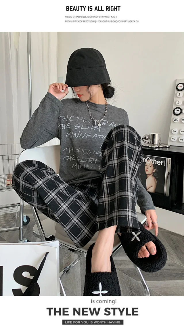American Checkered Women's Trousers Detail