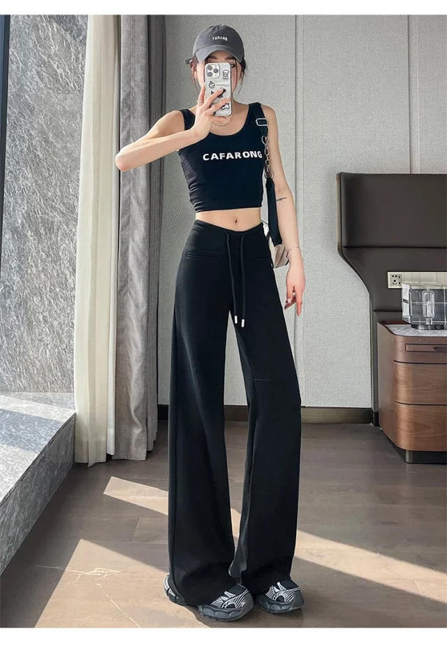 2025 Autumn New Thin Micro-flare Sport Pants for Women Detail