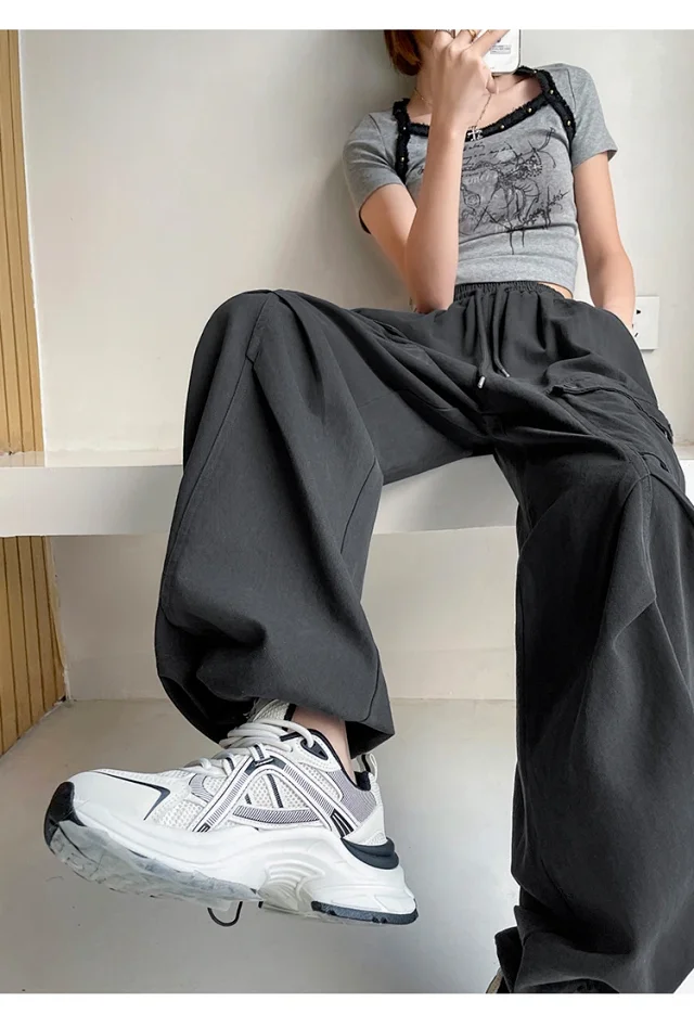 2025 Fall Women's Cargo Pants (High - waist Wide - leg) Detail