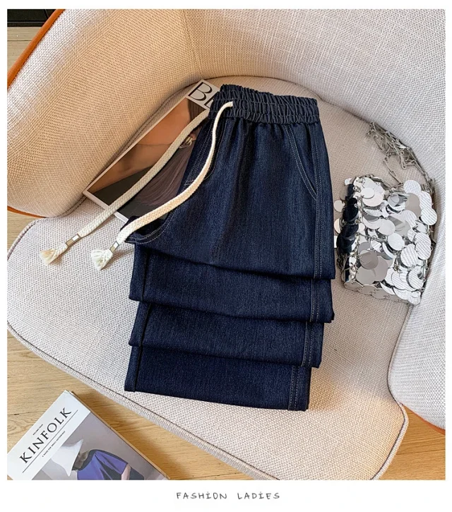Autumn New Plus Size Lyocell Soft Jeans for Women Detail
